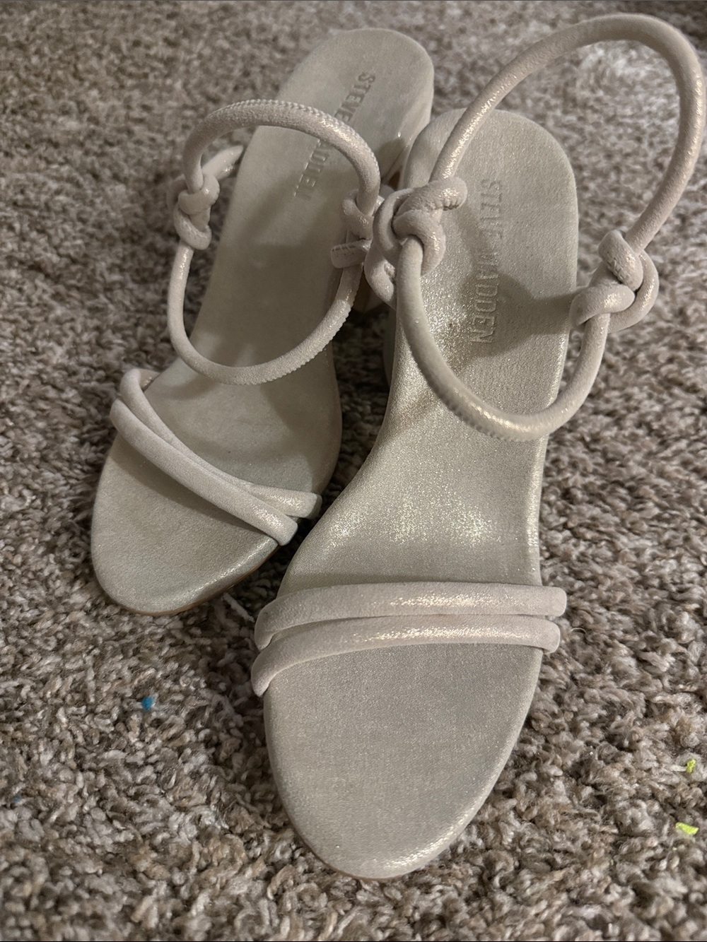Steve Madden Light Beige Knot-Strap Heels